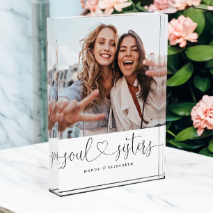 Soul Sister Script Gift For Sister Photo Keepsake Block