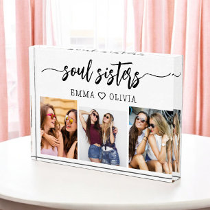 Soul Sisters 3 Photo Collage Family Keepsake Gift Block