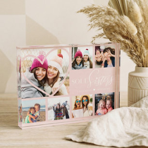 Soul Sisters BFF Heart Photo Collage Keepsake Gift Block