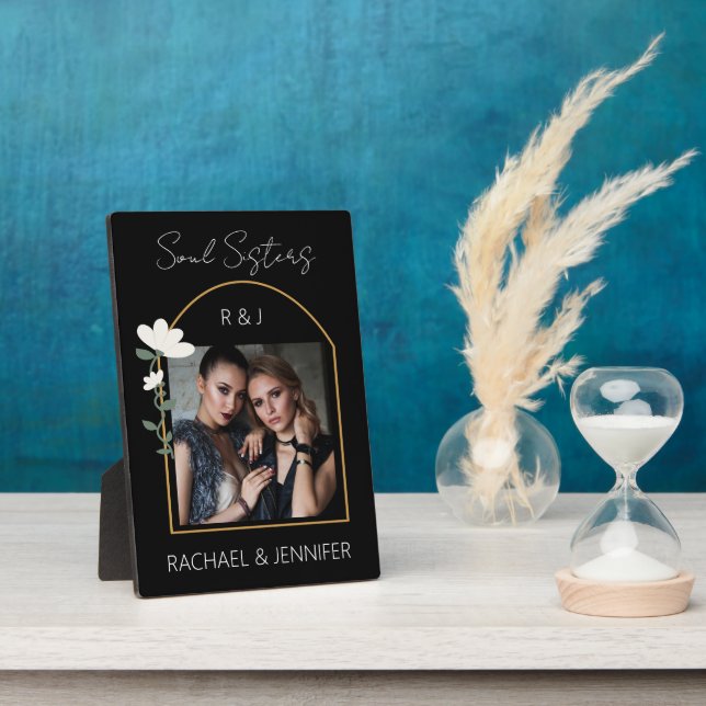 Soul Sisters Custom Photo Name Monogram Keepsake Plaque (Side)
