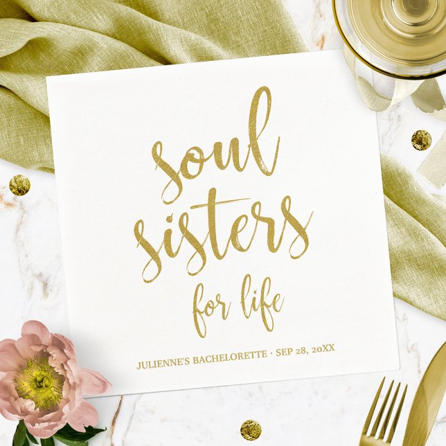 Soul Sisters for Life Glitter Bachelorette Paper Napkins (Creator Uploaded)