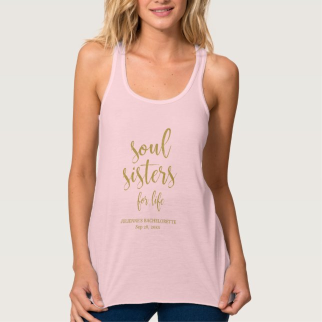 Soul Sisters for Life Glitter Bachelorette Tank Top (Front)