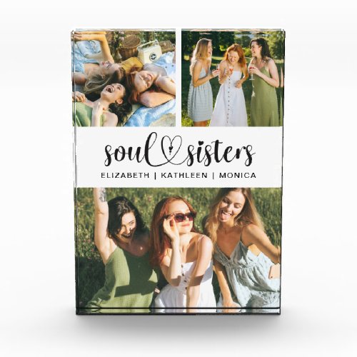 Soul Sisters Friends Script Photo Collage Block