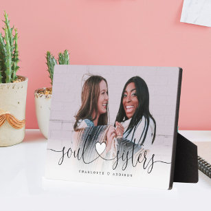 Soul Sisters Heart Script Best Friends Photo Gift Plaque