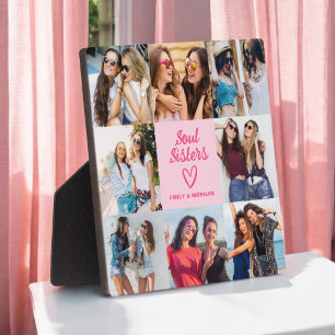 Soul Sisters Pink Gift For Friends Photo Collage Plaque