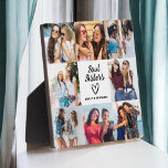 Soul Sisters Script Gift For Friends Photo Collage Plaque<br><div class="desc">The Soul Sisters Script Gift for Friends Photo Collage Plaque is a beautiful way to celebrate your cherished friendship. Featuring a stylish script design with the words “Soul Sisters, ” this plaque allows you to upload your favorite photos together, creating a personalized and heartfelt keepsake. Perfect for birthdays, holidays, or...</div>