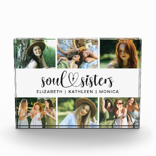 Soul Sisters Script Photo Collage Block