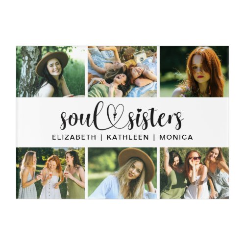 Soul Sisters Script Photo Collage Block Acrylic Print