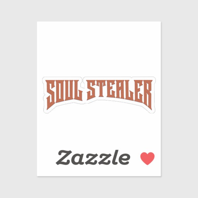 Soul Stealer Funny Redhead Heavy Metal Typography Sticker (Sheet)