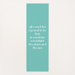 Soul Sun Moon Stars Sea Typography Poem Aqua Yoga Mat