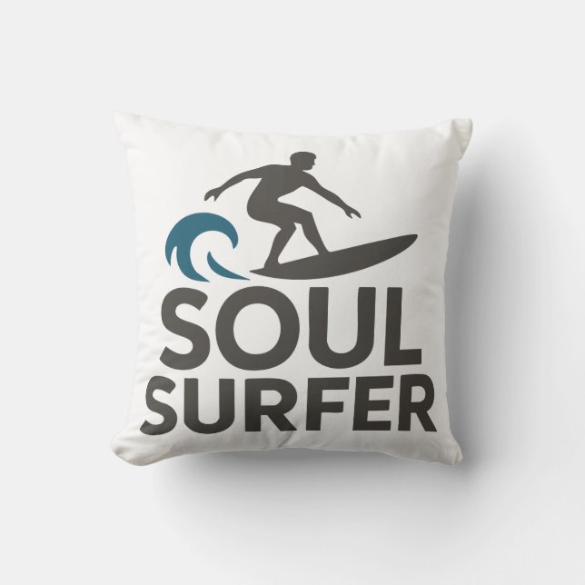 Soul Surfer Throw Pillow (Front)