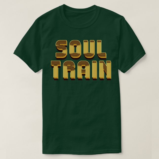 Soul Train Dark Gold Text T-Shirt (Design Front)