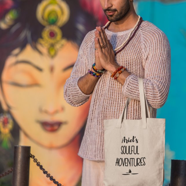 Soulful Adventures Personalized Yoga Meditation Tote Bag (Shop now to embrace serenity in style!)