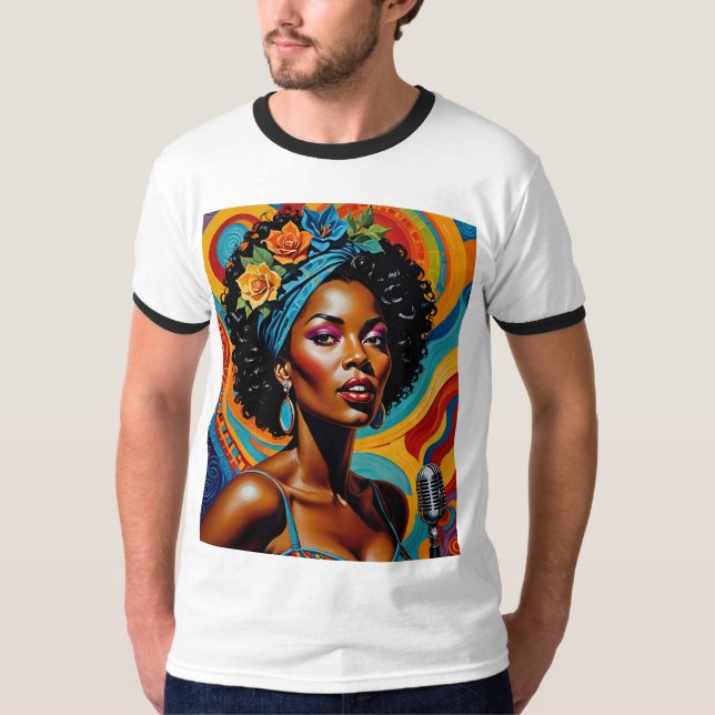 Soulful Afrocentric Jazz Singer Tshirt (Front)