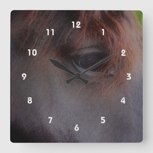 Soulful Eye Of A Horse Animal Square Wall Clock