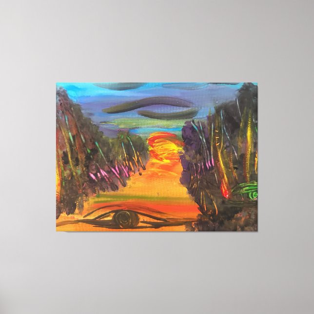 Soulful Horizon Hand Painted Design  Canvas Print (Front)