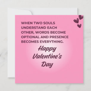 Soulful Presence Quote Happy Valentine's Day Greet Holiday Card