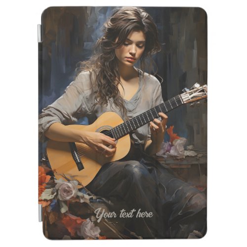 Soulful Strings Vivid Guitarist Portrait iPad Air Cover