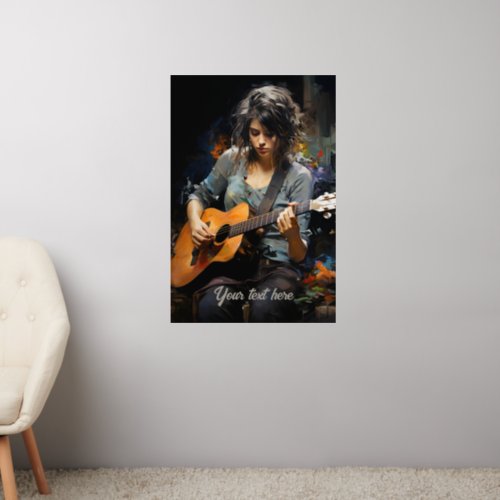 Soulful Strings Vivid Guitarist Portrait Wall Decal