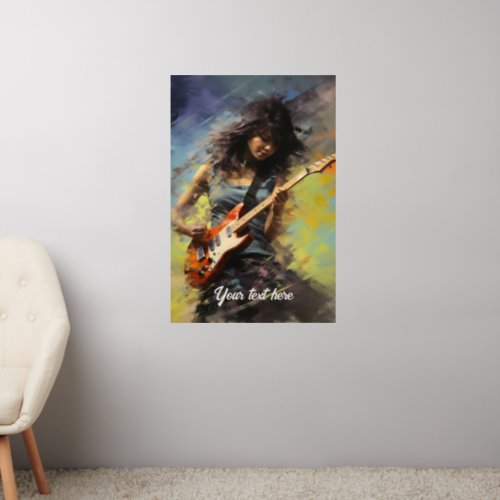 Soulful Strings Vivid Guitarist Portrait Wall Decal