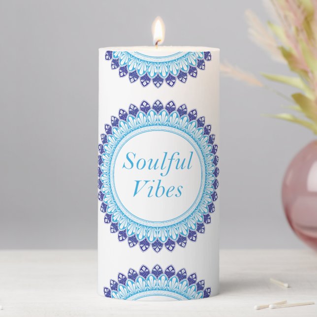 Soulful Vibes mandala Pillar Candle (In Situ)