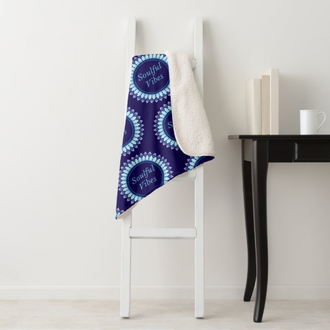 Soulful Vibes mandala Sherpa Blanket (In Situ)