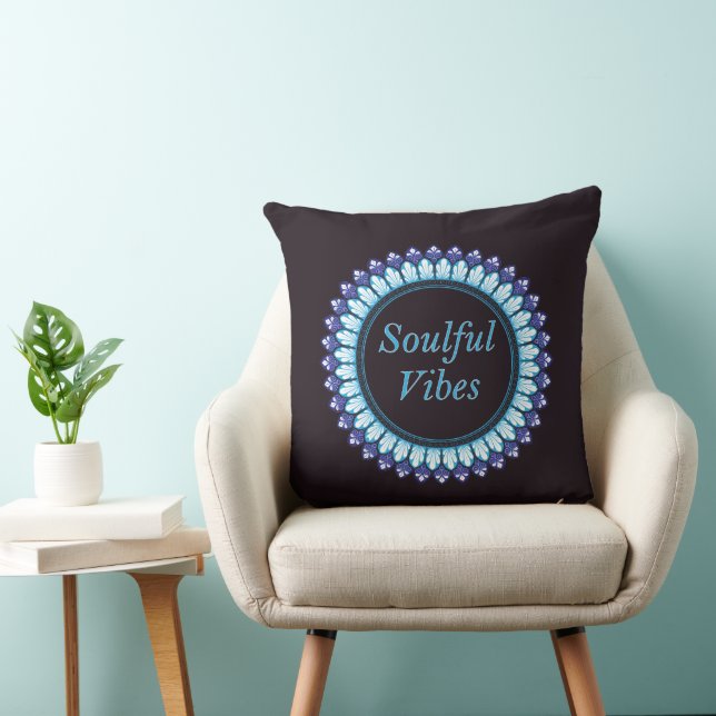 Soulful Vibes mandala Throw Pillow (Chair)