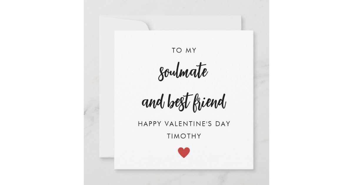 Soulmate And Best Friend Valentines Day Card | Zazzle