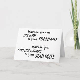 Soulmate Anniversary Brushstroke Script Romantic Card