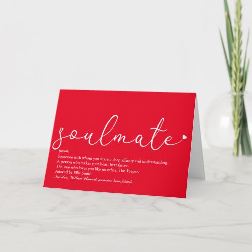 Soulmate Definition Script Love Heart Red Card