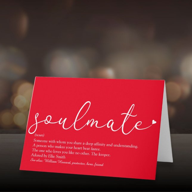 Soulmate Definition Script Love Heart Red Card (Soulmate Definition Script Love Heart Red Card)