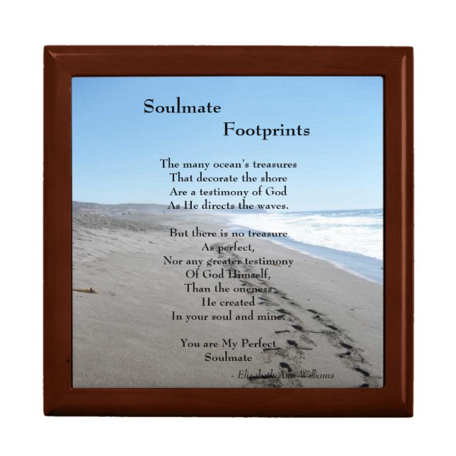 Soulmate Footprints Jewelry Box With Poem (Front)