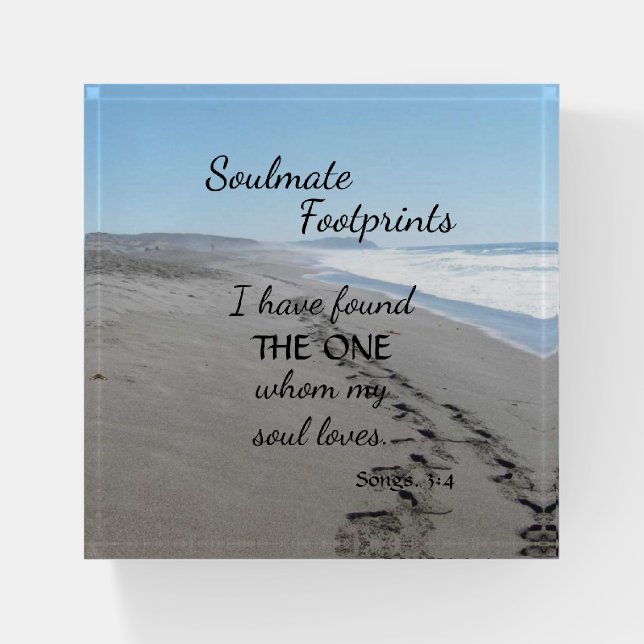 Soulmate Footprints Paperweight (Front)