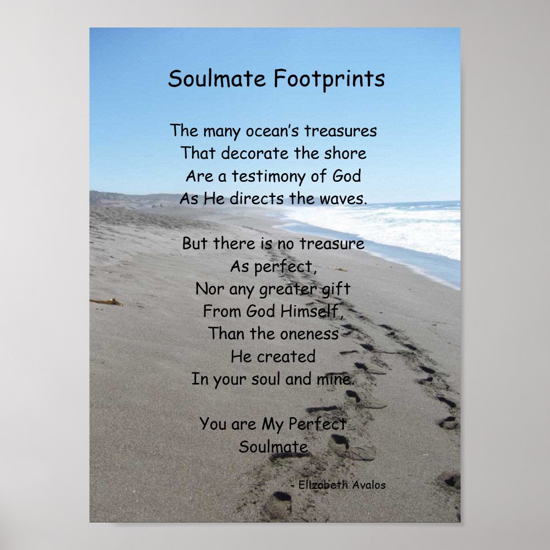 Soulmate Footprints Poster with Poem | Zazzle