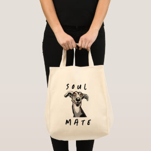 Soulmate funny galgo, whippet, greyhound tote bag