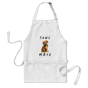 Soulmate long haired sausage dog  adult apron