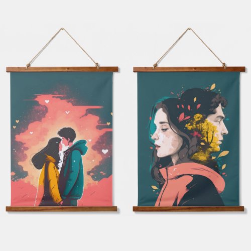 Soulmate Lovers  A love and Trust Wall Tapestry