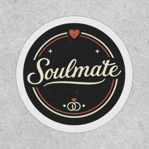 Soulmate Retro Love Minimal (Dark) Couple Matching Patch