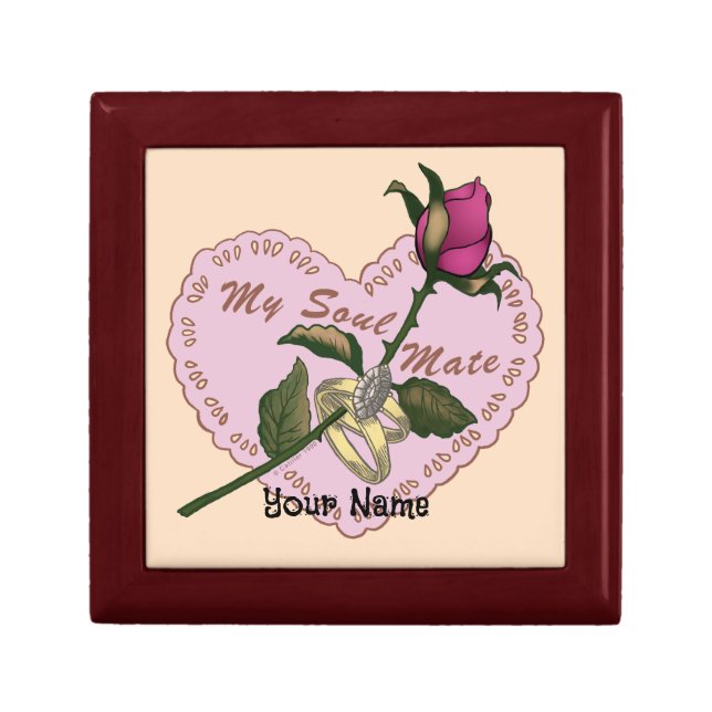 Soulmate Rings Rose Heart gift box (Front)