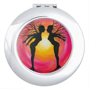 Soulmates face to face compact mirror