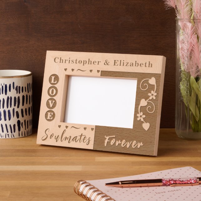 Soulmates forever custom names engraved frames (Left)