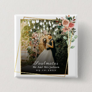 Soulmates I Love You wedding Photo Valentine Button