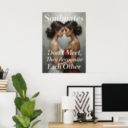 Soulmates Inspirational Womens Friendship Art Poster