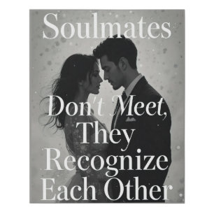 Soulmates Romantic Love Quote Art Faux Canvas Print