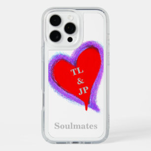 Soulmates Two Hearts Initials iPhone 16 Pro Max Case