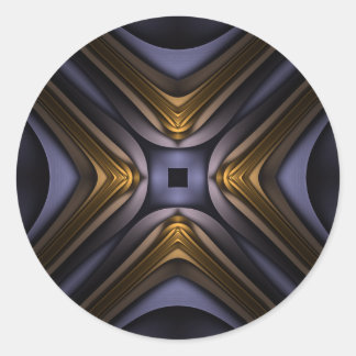 Soul's Essence Blue and Gold Abstract Classic Round Sticker