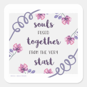 souls fused together from the very start square sticker
