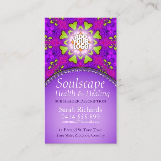 Customizable Soulscape Health &amp; Healing New Age Business Card