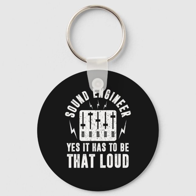 Sound Audio Engineer Music Producer Keychain (Front)