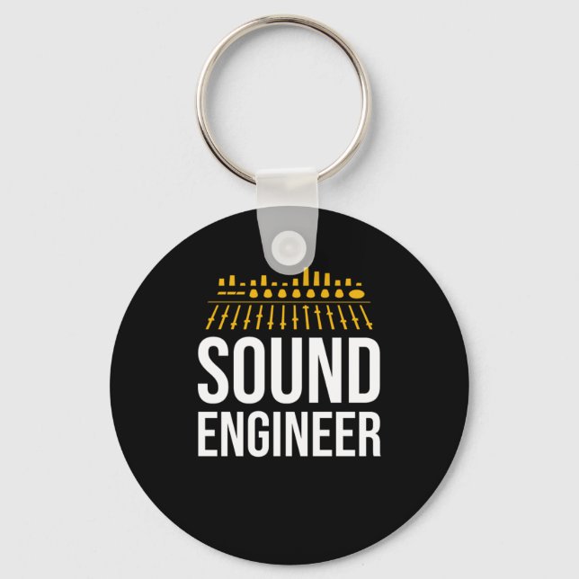Sound Audio Engineer Music Producer Keychain (Front)
